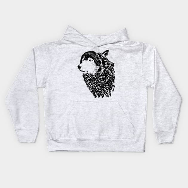 Lone Wolf Kids Hoodie by pinkstorm